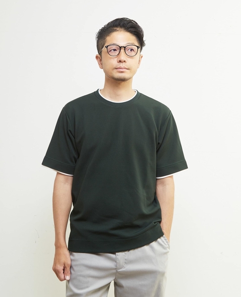 エステルスパンリップルフェイクレイヤードTシャツ 詳細画像 ホワイト 16