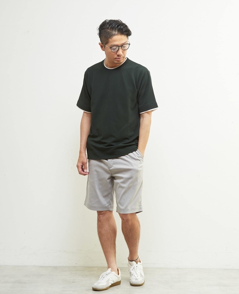 エステルスパンリップルフェイクレイヤードTシャツ 詳細画像 ホワイト 19