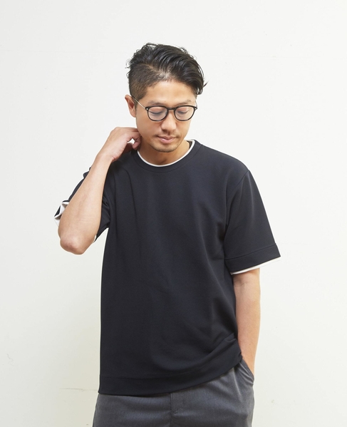 エステルスパンリップルフェイクレイヤードTシャツ 詳細画像 ホワイト 21