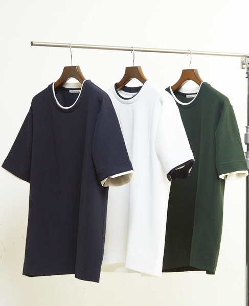 エステルスパンリップルフェイクレイヤードTシャツ 詳細画像 ホワイト 24