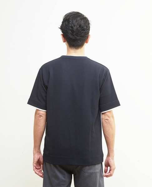 エステルスパンリップルフェイクレイヤードTシャツ 詳細画像 ホワイト 4