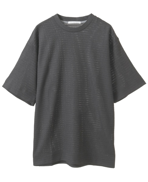 テクスチャーメッシュクルーネックTシャツ 詳細画像 ブラウン 11