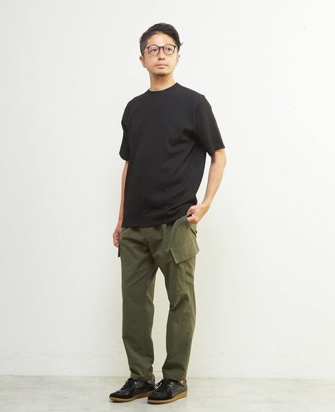 テクスチャーメッシュクルーネックTシャツ 詳細画像 ブラウン 23