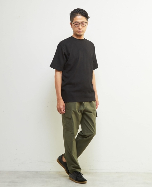 テクスチャーメッシュクルーネックTシャツ 詳細画像 ブラウン 24