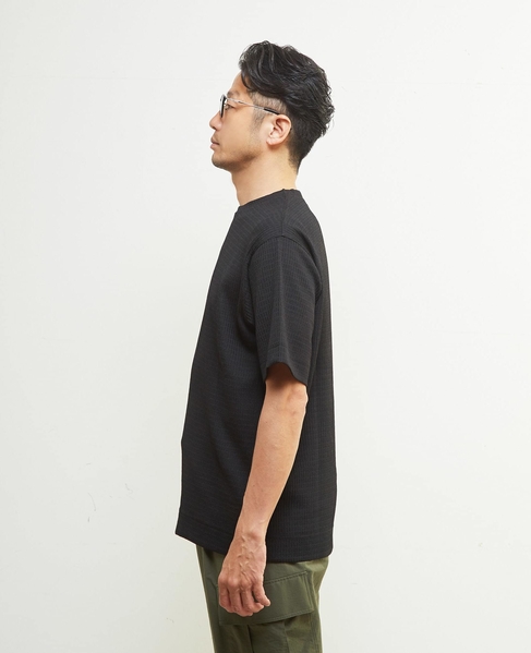 テクスチャーメッシュクルーネックTシャツ 詳細画像 ブラウン 3