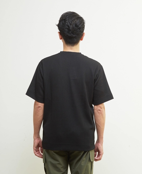 テクスチャーメッシュクルーネックTシャツ 詳細画像 ブラウン 4