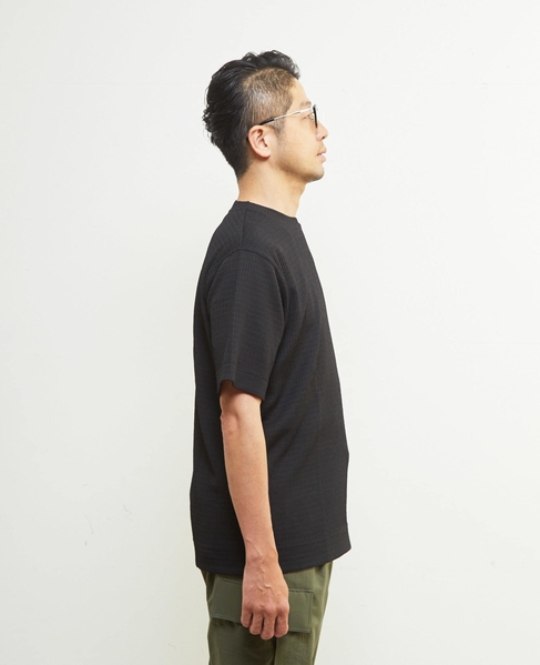 テクスチャーメッシュクルーネックTシャツ 詳細画像 ブラウン 5