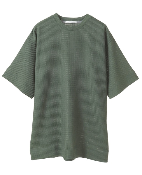 テクスチャーメッシュクルーネックTシャツ 詳細画像 ブラウン 9