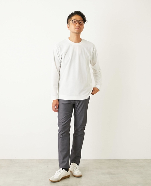 ストレッチストライプクルーネックTシャツ 詳細画像 ホワイト 16