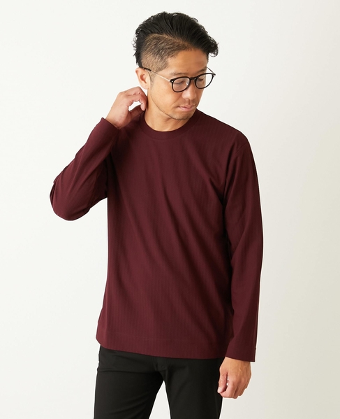 ストレッチストライプクルーネックTシャツ 詳細画像 ホワイト 20