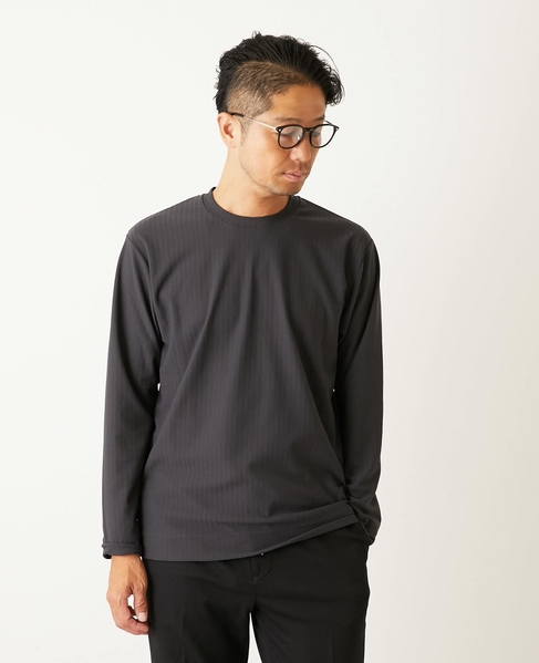 ストレッチストライプクルーネックTシャツ 詳細画像 ホワイト 24