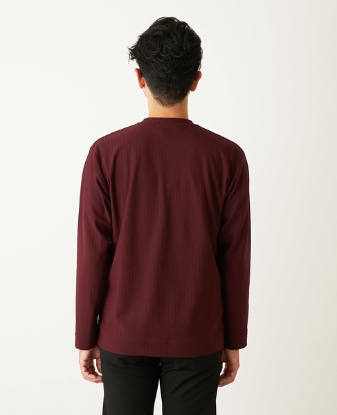 ストレッチストライプクルーネックTシャツ 詳細画像 ホワイト 4