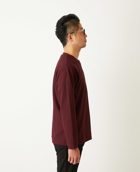 ストレッチストライプクルーネックTシャツ 詳細画像 ホワイト 5