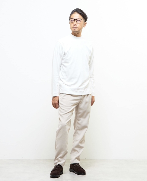 スビンプラチナムモックネックTシャツ 詳細画像 ホワイト 17