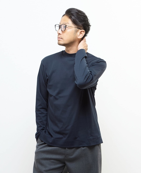 スビンプラチナムモックネックTシャツ 詳細画像 ホワイト 21