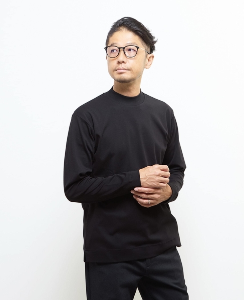 スビンプラチナムモックネックTシャツ 詳細画像 ネイビー 2