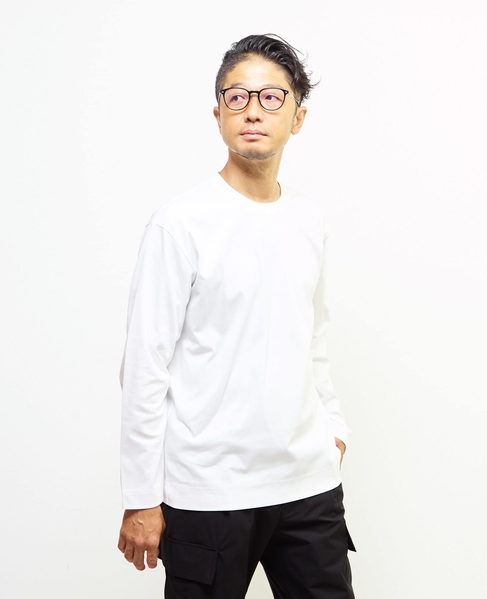 マーセライズドスムース クルーネックロングスリーブTシャツ 詳細画像 ホワイト 14