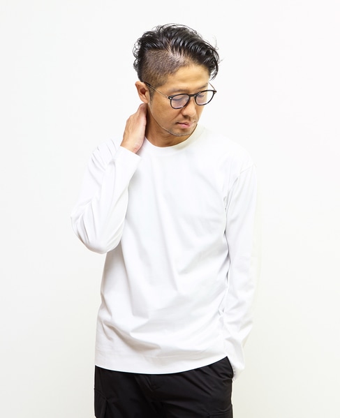 マーセライズドスムース クルーネックロングスリーブTシャツ 詳細画像 ホワイト 15