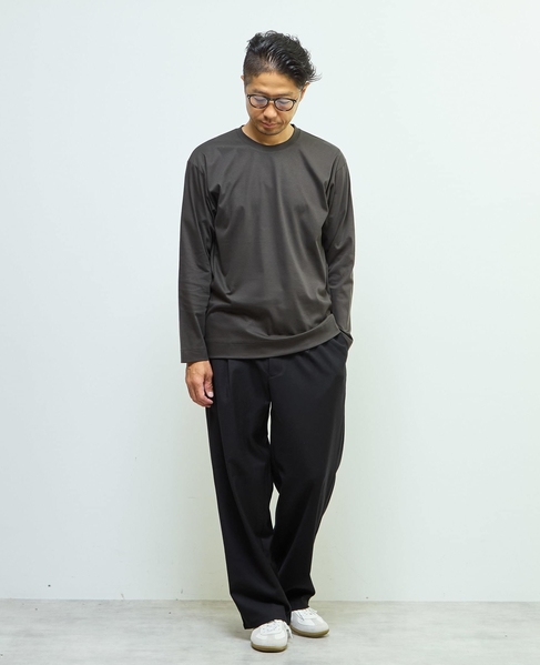 マーセライズドスムース クルーネックロングスリーブTシャツ 詳細画像 ボルドー 10