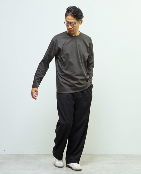 マーセライズドスムース クルーネックロングスリーブTシャツ 詳細画像 ボルドー 11
