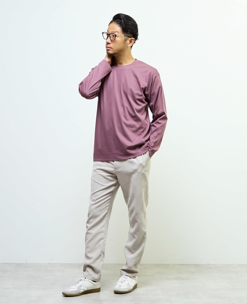 マーセライズドスムース クルーネックロングスリーブTシャツ 詳細画像 ボルドー 5