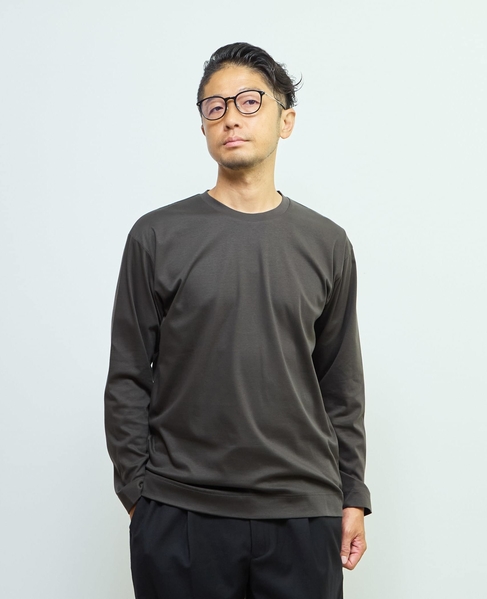 マーセライズドスムース クルーネックロングスリーブTシャツ 詳細画像 ボルドー 8