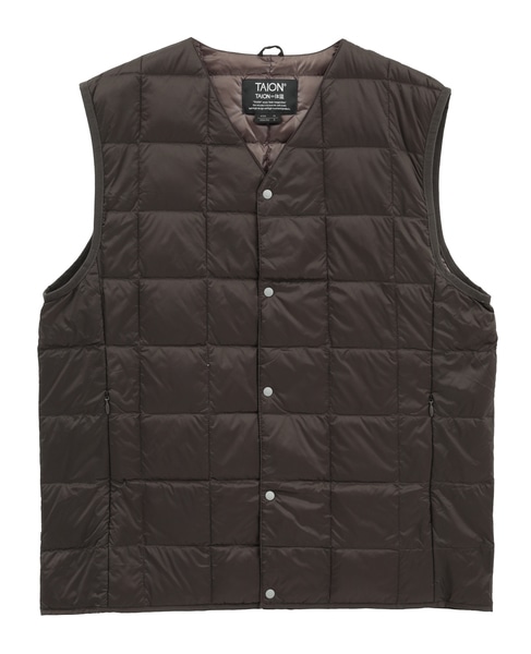 【TAION/タイオン】 Vネックインナーダウンベスト 詳細画像 ダークブラウン 20