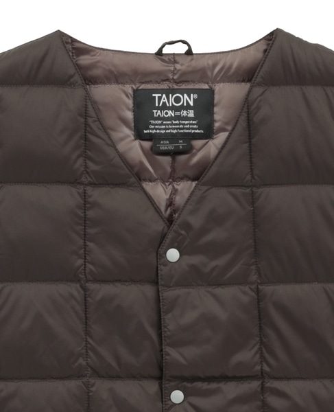 【TAION/タイオン】 Vネックインナーダウンベスト 詳細画像 ダークブラウン 22
