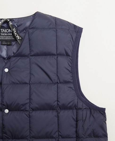 【TAION/タイオン】 Vネックインナーダウンベスト 詳細画像 ダークブラウン 3