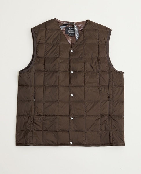 【TAION/タイオン】 Vネックインナーダウンベスト 詳細画像 ダークブラウン 7