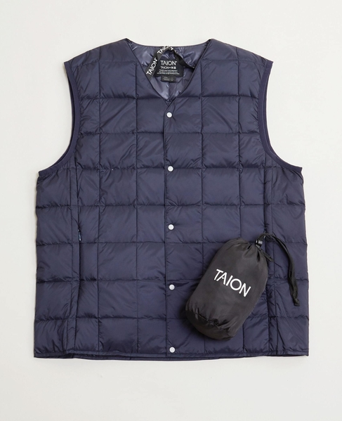 【TAION/タイオン】 Vネックインナーダウンベスト 詳細画像 ダークネイビー 1
