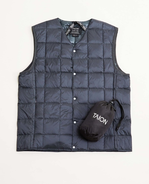 【TAION/タイオン】 Vネックインナーダウンベスト 詳細画像 チャコールグレー 1