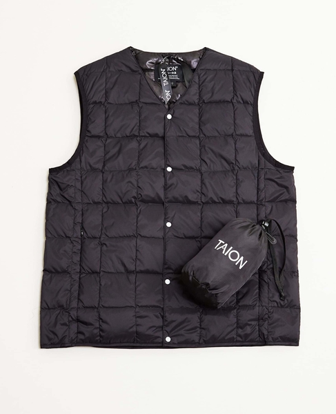 【TAION/タイオン】 Vネックインナーダウンベスト 詳細画像 ブラック 1