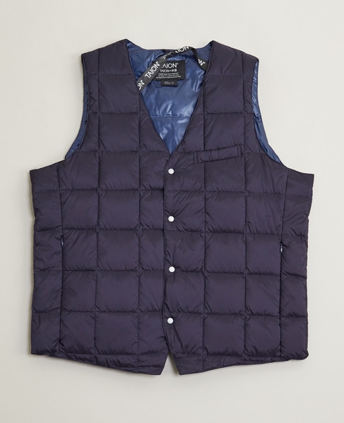 【TAION/タイオン】Vネックダウンジレ 詳細画像 ダークネイビー 10