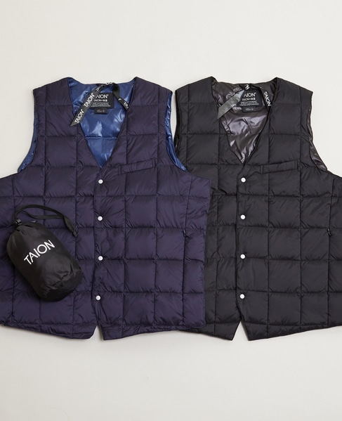 【TAION/タイオン】Vネックダウンジレ 詳細画像 ダークネイビー 16