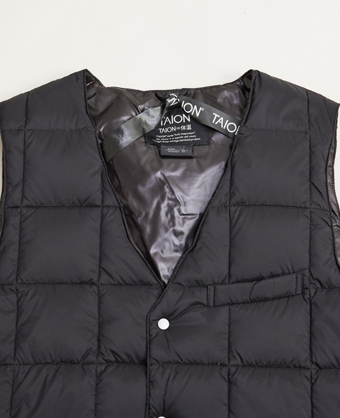 【TAION/タイオン】Vネックダウンジレ 詳細画像 ダークネイビー 2