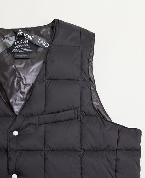 【TAION/タイオン】Vネックダウンジレ 詳細画像 ダークネイビー 3