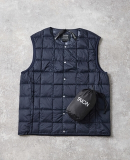 【TAION/タイオン】クルーネックインナーダウンベスト