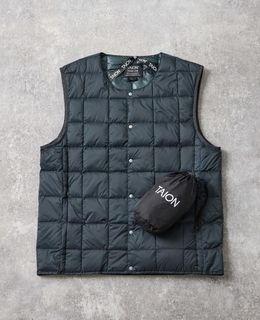 【TAION/タイオン】クルーネックインナーダウンベスト