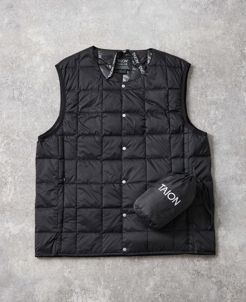 【TAION/タイオン】クルーネックインナーダウンベスト 詳細画像 ダークネイビー 9