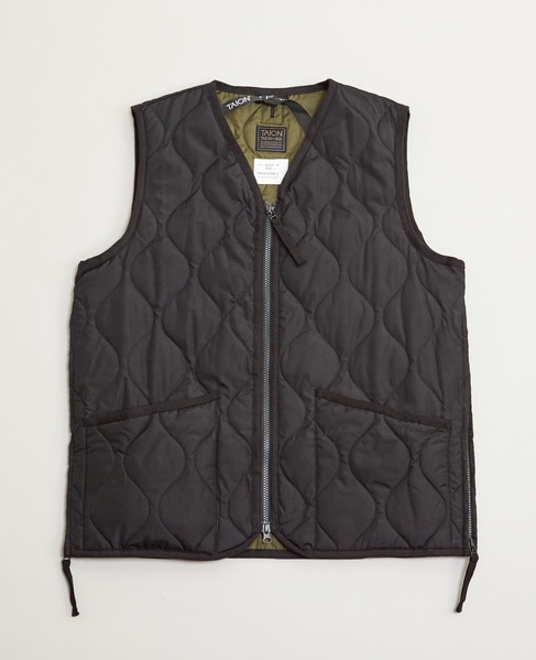 【TAION/タイオン】ミリタリー Vネックジップ ダウンベスト 詳細画像 ダークブラウン 11