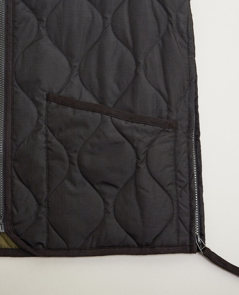 【TAION/タイオン】ミリタリー Vネックジップ ダウンベスト 詳細画像 ダークブラウン 4