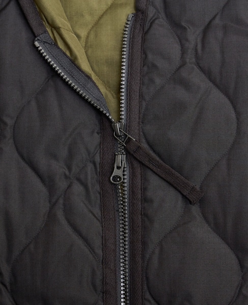 【TAION/タイオン】ミリタリー Vネックジップ ダウンベスト 詳細画像 ダークブラウン 5