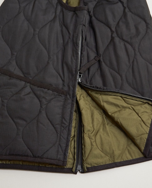 【TAION/タイオン】ミリタリー Vネックジップ ダウンベスト 詳細画像 ダークブラウン 6