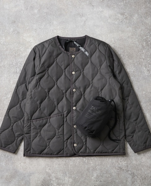 【TAION/タイオン】ミリタリー クルーネック ダウンジャケット 詳細画像 チャコールグレー 1