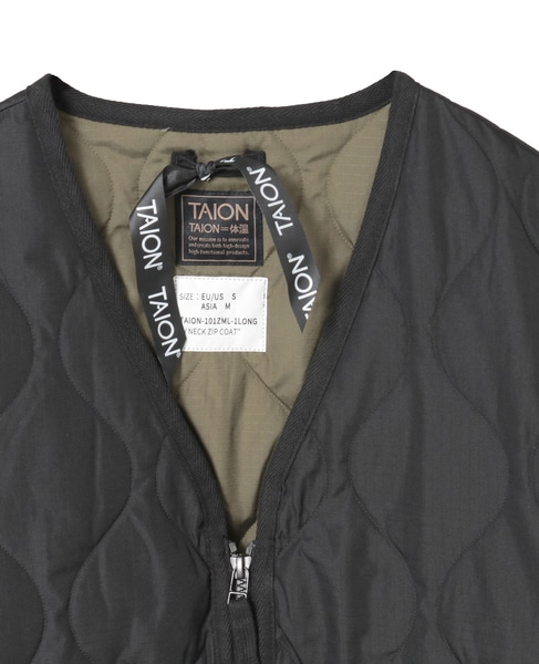 【TAION/タイオン】ミリタリー Vネックジップ ダウンコート 詳細画像 ブラック 4