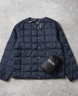 【TAION/タイオン】ベーシック クルーネックボタン インナーダウンジャケット