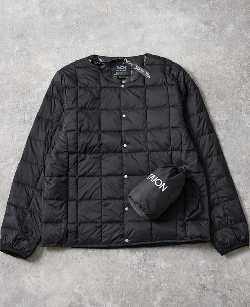 【TAION/タイオン】ベーシック クルーネックボタン インナーダウンジャケット 詳細画像 ダークネイビー 11