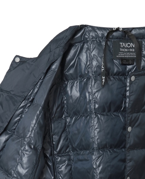 【TAION/タイオン】ベーシック クルーネックボタン インナーダウンジャケット 詳細画像 ダークネイビー 19
