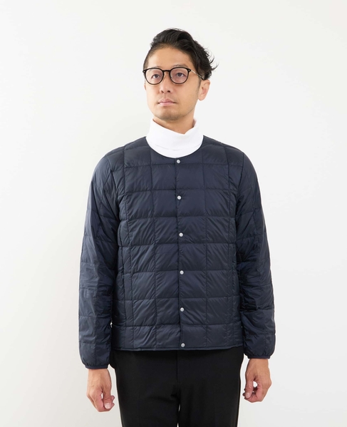 【TAION/タイオン】ベーシック クルーネックボタン インナーダウンジャケット 詳細画像 ダークネイビー 2